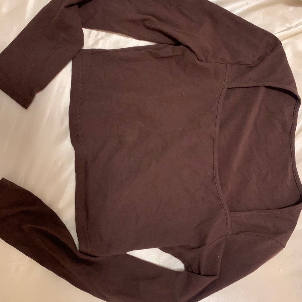 brown shein crop top brand new
